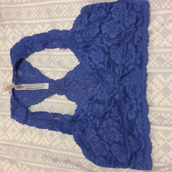 Free People, 3 pairs of lace bralettes, size S, in pink, blue, orange. Like new - Picture 5 of 10